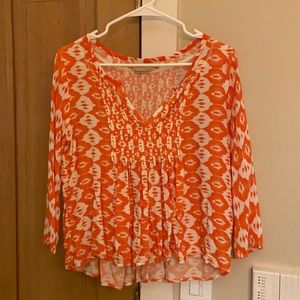 Orange and White Blouse, Size 2, designer: Vanessa Virginia